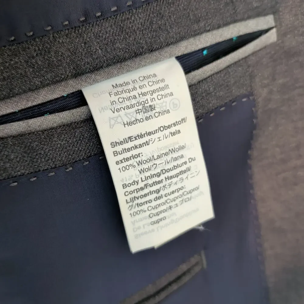 J. Crew Men's Sz 42L Grey Ludlow Slim Blazer 100% Wool American Woolen Company